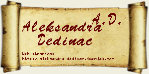 Aleksandra Dedinac vizit kartica